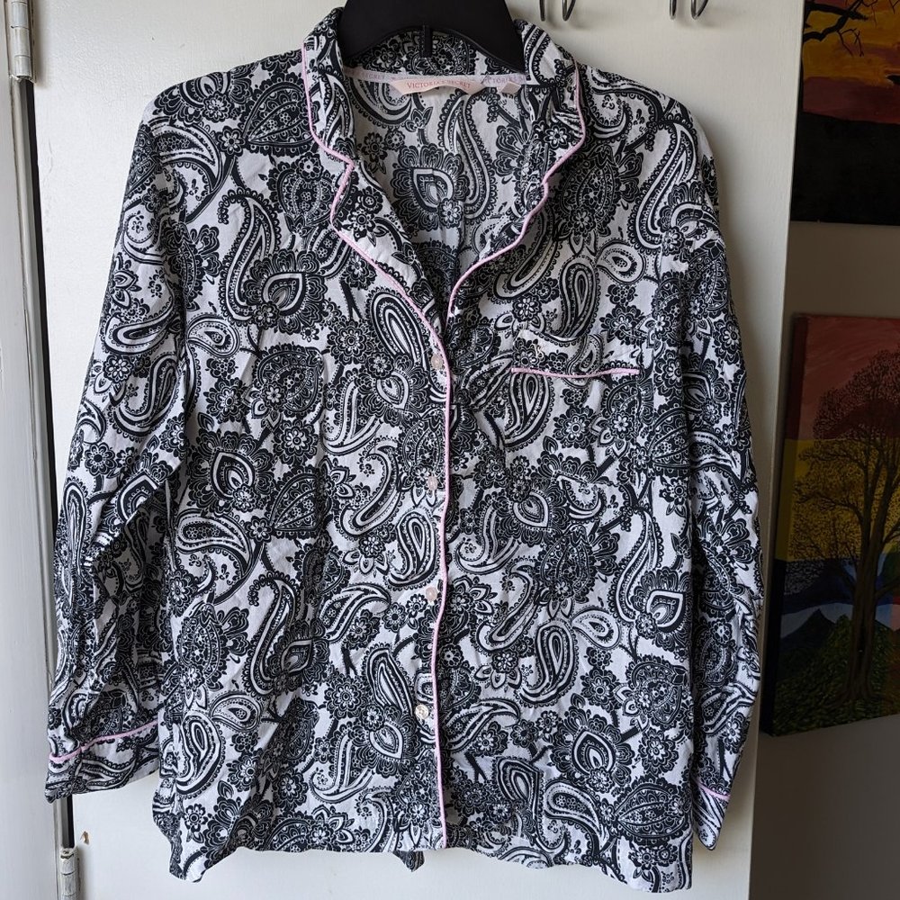 Victoria's Secret Night Shirt Pajamas Paisley Women's Size Small
